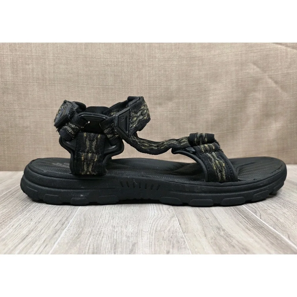 Skechers Relaxed Fit Memory Foam Bravelen Drito Mens 10 Black Geometric Sandals